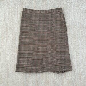Sunhee Moon Cotton Plaid Midi Skirt 2